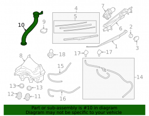 Subaru Outback 15-19 Windscreen Washer Reservoir Neck Without Lid