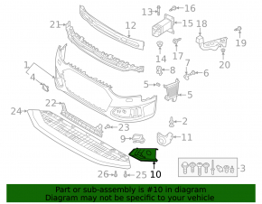 Front bumper grill right Audi A4 B9 20-23 under radar chrome