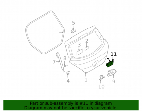 Nissan Versa 1.8 10-12 exterior trunk handle with button