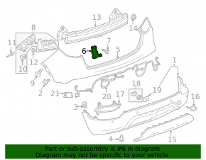 Rear Bumper Fastener Left Lower Buick Encore 13-19