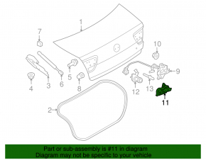 Ford Mustang mk6 15- coupe trunk lid lock counter part