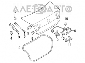 Ford Mustang mk6 15- coupe trunk lid lock counter part