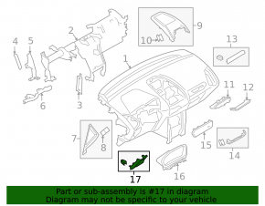 Ford Ecosport 18-22 black lower left dashboard trim