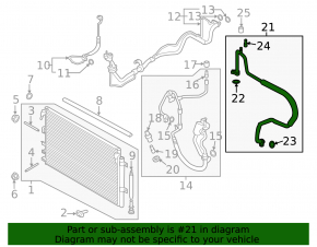 Air conditioner tube compressor-heater Ford Edge 19-24 2.7T