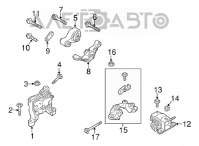 Engine mount rear Mazda CX-5 13-16 AWD