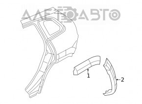 Rear right fender arch trim Jeep Cherokee KL 14-18 Trailhawk structure