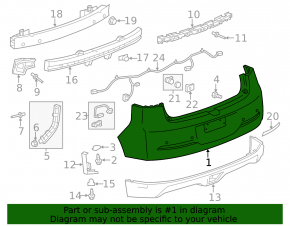 Rear bumper, bare, Chevrolet Volt 11-15