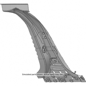 The central right body pillar of Chevrolet Impala 14-20 is sawed off