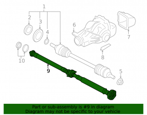 Propeller shaft BMW X3 F25 13-17 2.0T type 2, cracked coupling