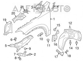 Upper Front Right Wing Bracket Volvo XC90 16-22