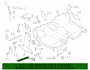 Door sill trim outer front left BMW 5 F10 11-16 backlight