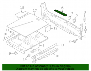 Right trunk opening molding for BMW 3 GT F34 14-19 chrome