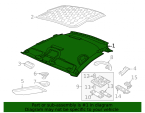 VW Beetle 14-17 Beige Headliner Without Sunroof
