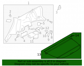 Black trunk cover for Subaru Forester 2009-2013