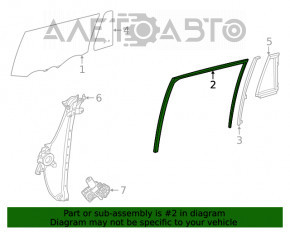 Rear left window seal for Toyota Highlander 20-25