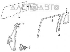 Rear left window seal for Toyota Highlander 20-25
