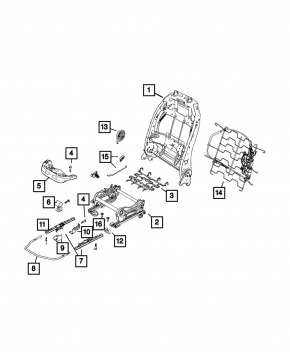 Jeep Renegade 15-18 rear left headrest, black cloth