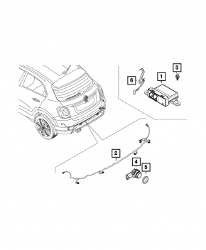 Wiring rear bumper Fiat 500X 16-22 under BSM