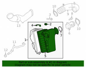 Air filter housing VW Touareg 11-17 3.6