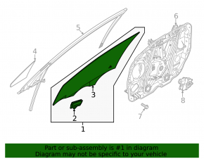 Front left door glass Kia K5 21-24