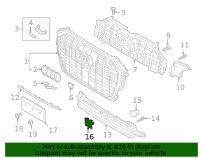 Front bumper trim for radar cruise control for Audi Q3 83A 19-23 S-Line, structure