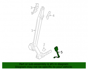 Nissan Murano z52 19-24 passenger seat belt latch with sensor