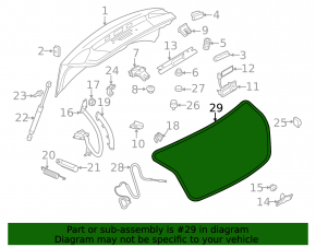 Boot lid seal Audi A4 B8 08-16 sedan
