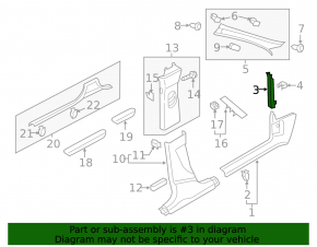 Front pillar trim middle left Audi Q3 8U 15-18 black