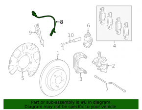 ABS sensor rear left Mercedes GLS-class X166 13-19