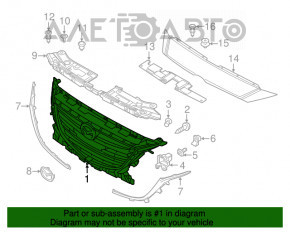 Mazda 3 14-16 BM radiator grille base without cruise