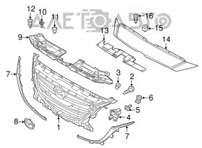 Mazda 3 14-16 BM radiator grille base without cruise
