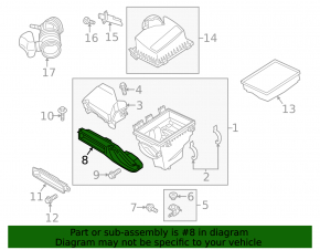 Air duct for filter Lincoln MKZ 13-16 3.7 under resonator