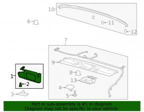 Left visor for Ford Mustang mk6 15 convertible