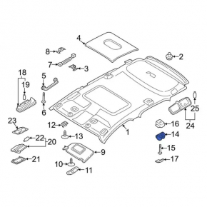 Hook ceiling rear left Ford Ecosport 18-22 gray