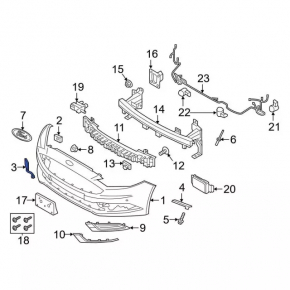 Ford Fusion mk5 17-18 SIGNEDA Front Bumper Tow Hook Cap