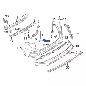 Rear bumper mount right under the light Ford Edge 19-