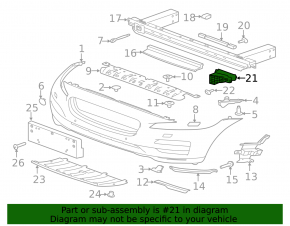 Front Bumper Absorber Right Jaguar F-Pace X761 17- Plastic