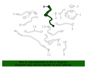 Upper cooling hose BMW 4 F32/33/36 14-16 N26 M Pack