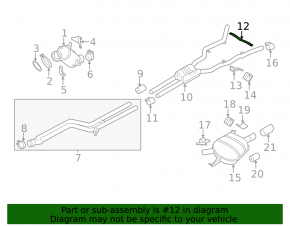 Bracket middle part of exhaust pipe BMW 5 F10 11-16 3.0T