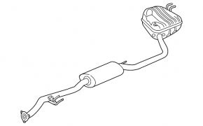 Exhaust pipe with rear barrel Honda CRV 17-19 2.4 FWD