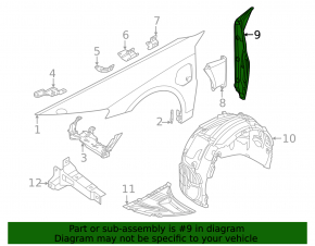 Left door-wing seal for the Audi e-tron GT 22-24