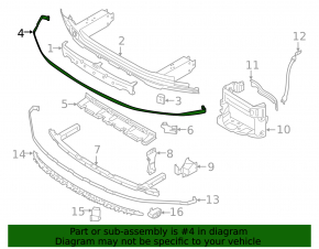 Cable for fastening the upper absorber of the front bumper BMW 7 G11 G12 16-19