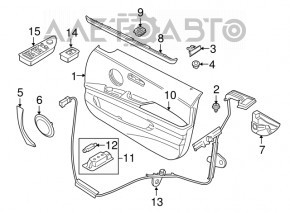 Door trim card front left BMW 335i e92 07-13 beige