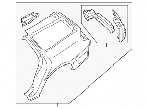 Subaru Outback 10-14 rear right quarter wing