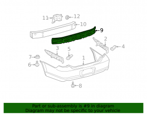 Toyota Avalon 2010 Rear Bumper Absorber