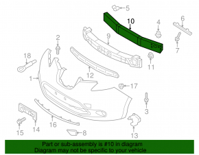 Front Bumper Reinforcement Nissan Leaf 13-17