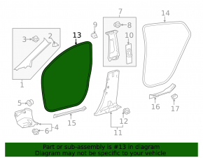 Front right door seal for Toyota Prius 50 16-22