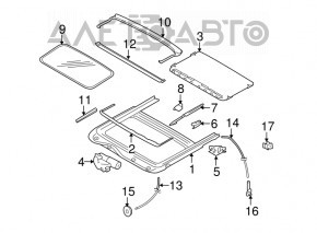 Subaru b9 Tribeca sunroof shade, gray