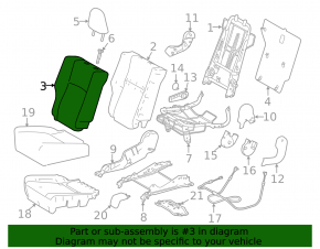 Rear seat, 2nd row, right, Toyota Rav4 13-15, black, cloth