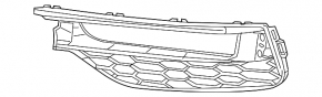 Front bumper side grille right Honda Accord 16-17 under PTF hybrid, black gloss with overlay